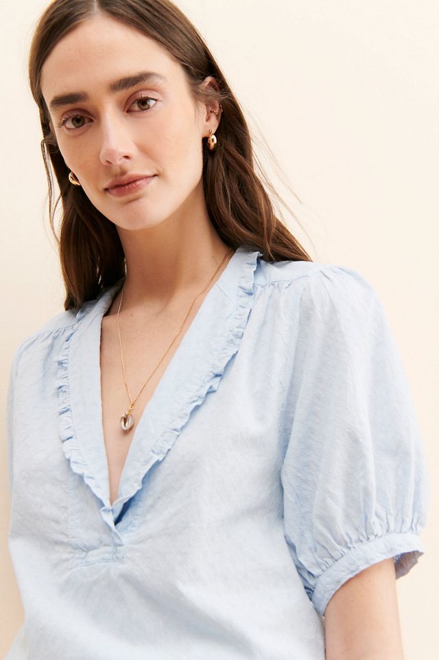 Plunge Collared Blouse #2
