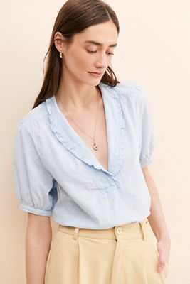 Plunge Collared Blouse