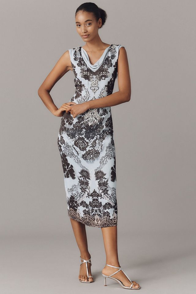 Cowl-Neck Low-Back Midi Dress #3