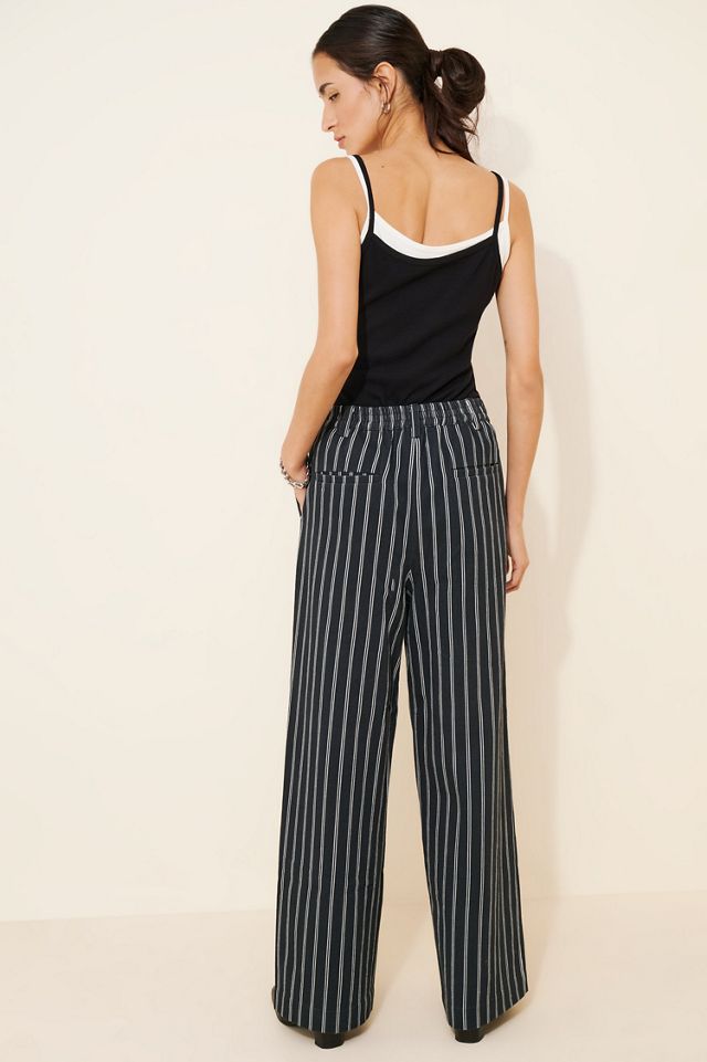 Dhruv Kapoor Striper Wide-Leg Jeans #1