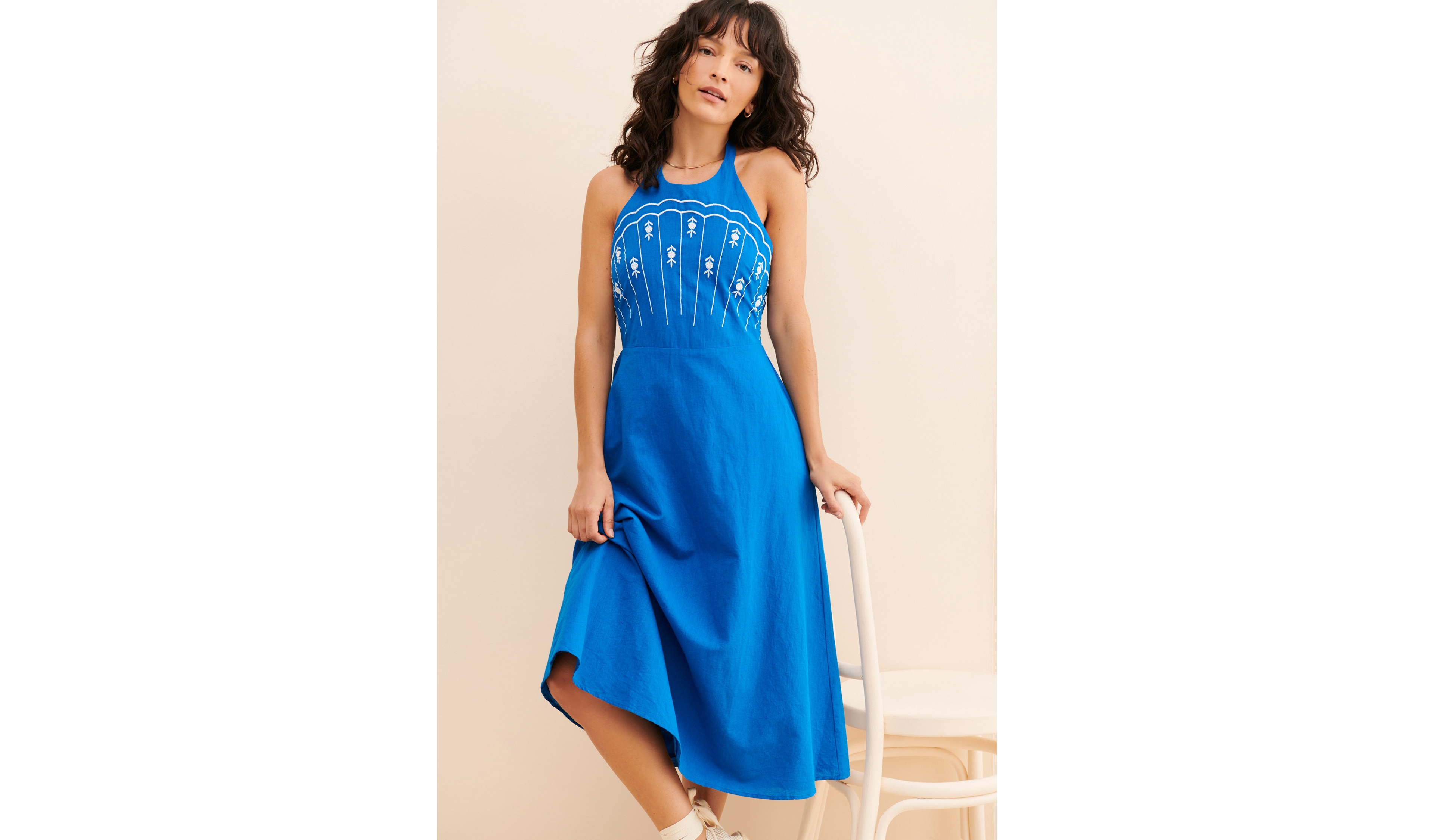 Greylin Melissa Embroidered Midi Dress