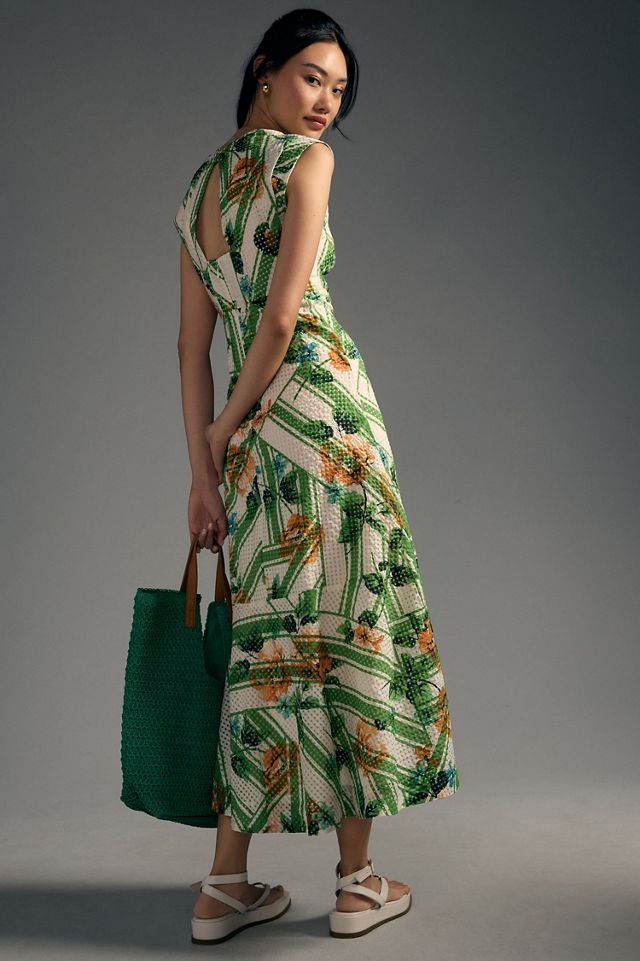 Maeve Cap-Sleeve V-Neck Maxi Dress #1