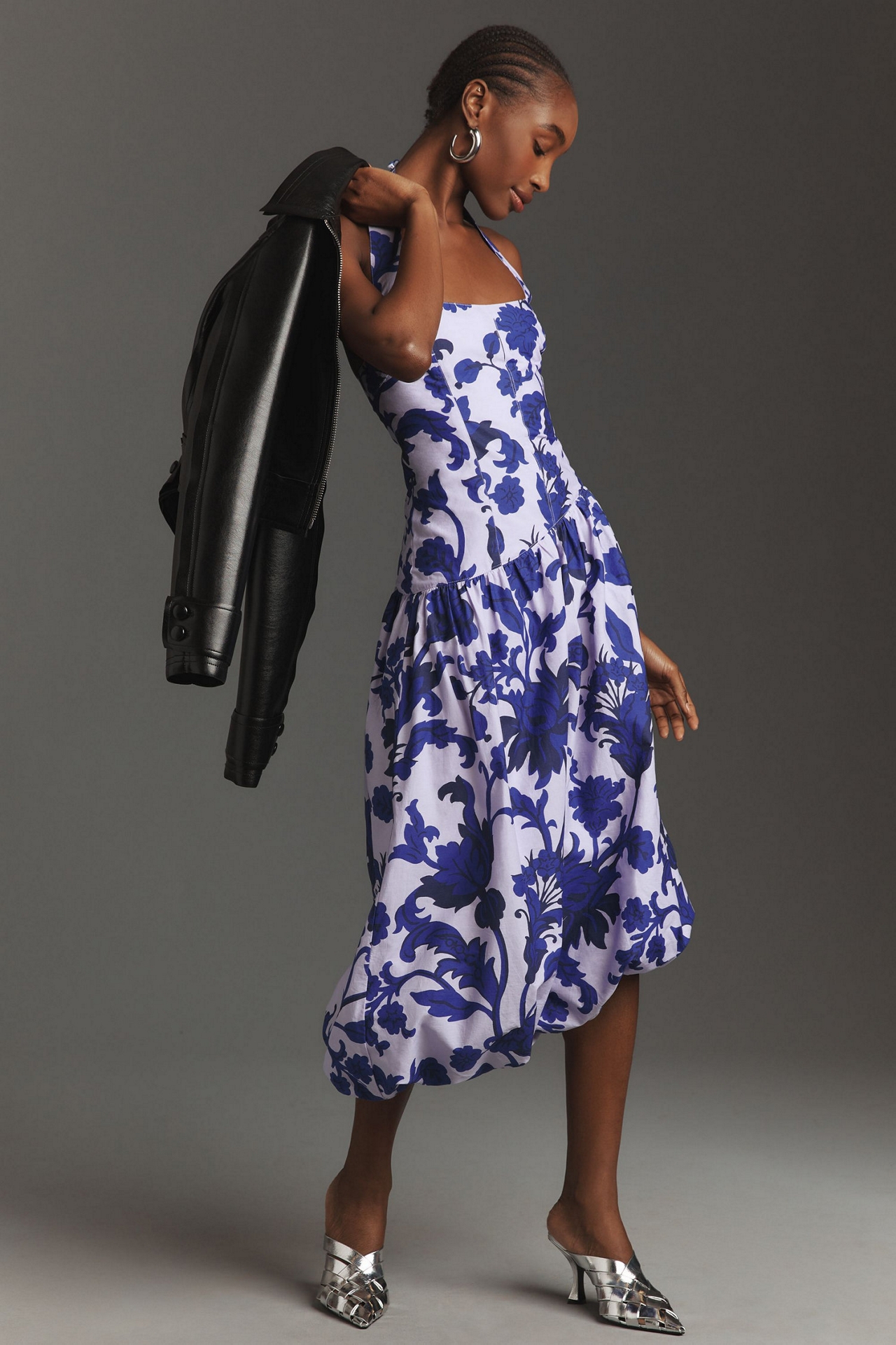 Maeve Halter Bubble Midi Dress