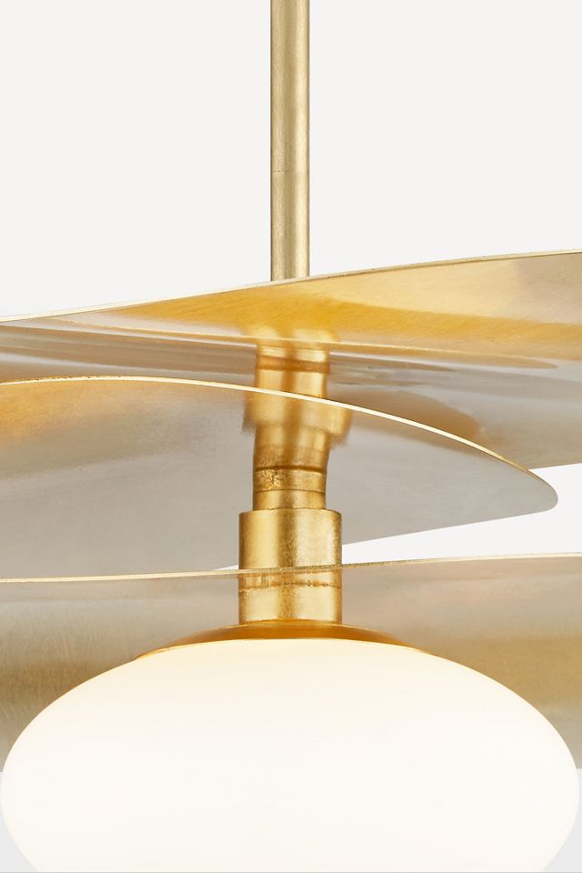 Mitzi Allida 1-Light Vintage Gold Leaf Chandelier | AnthroHome