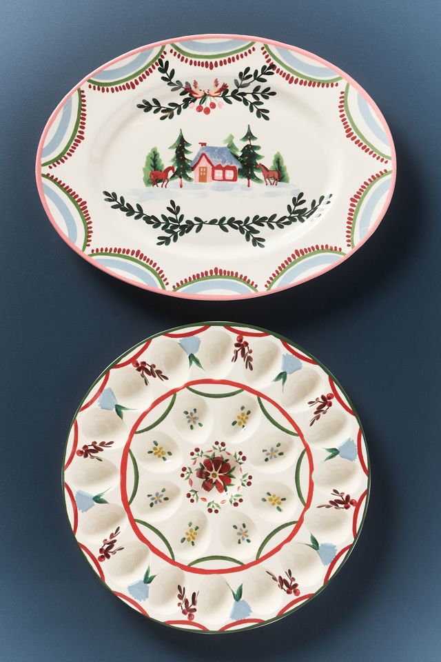Halisa Stoneware Deviled Egg Platter #1