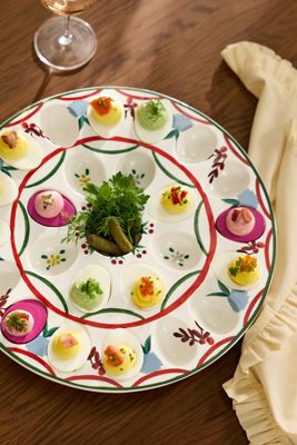 Halisa Stoneware Deviled Egg Platter