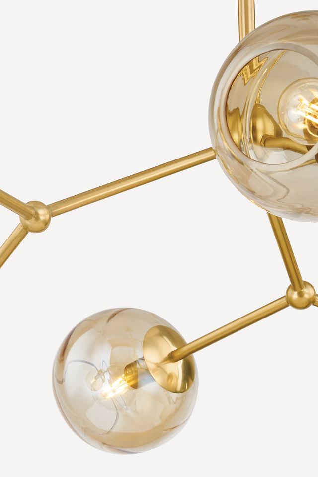 Mitzi Trixie 6-Light Aged Brass Chandelier with Champagne Glass