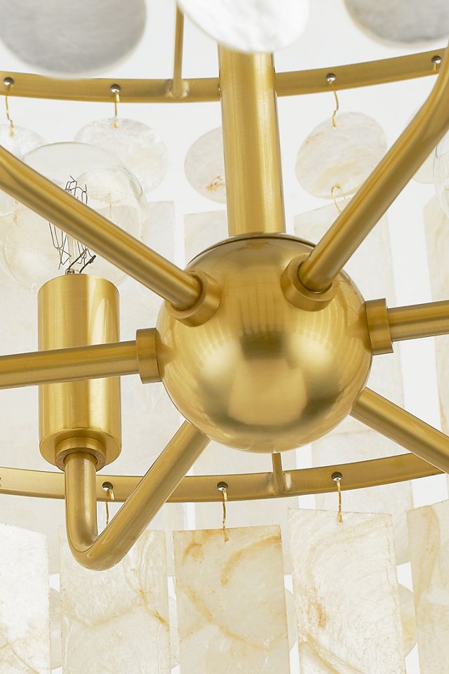 Mitzi Melisa 6-Light Aged Brass Chandelier with Capiz Shade #1