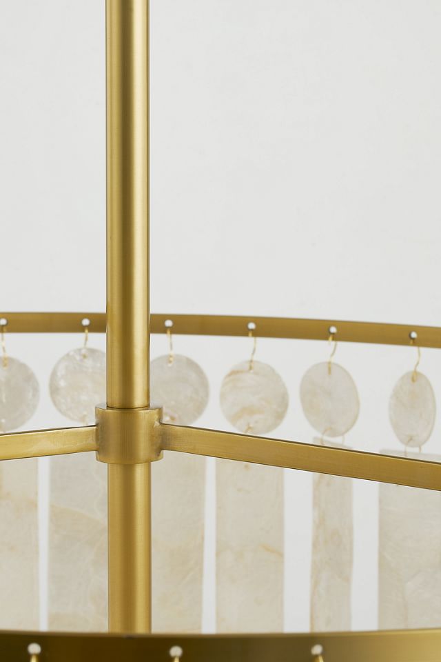 Mitzi Melisa 6-Light Aged Brass Chandelier with Capiz Shade #2