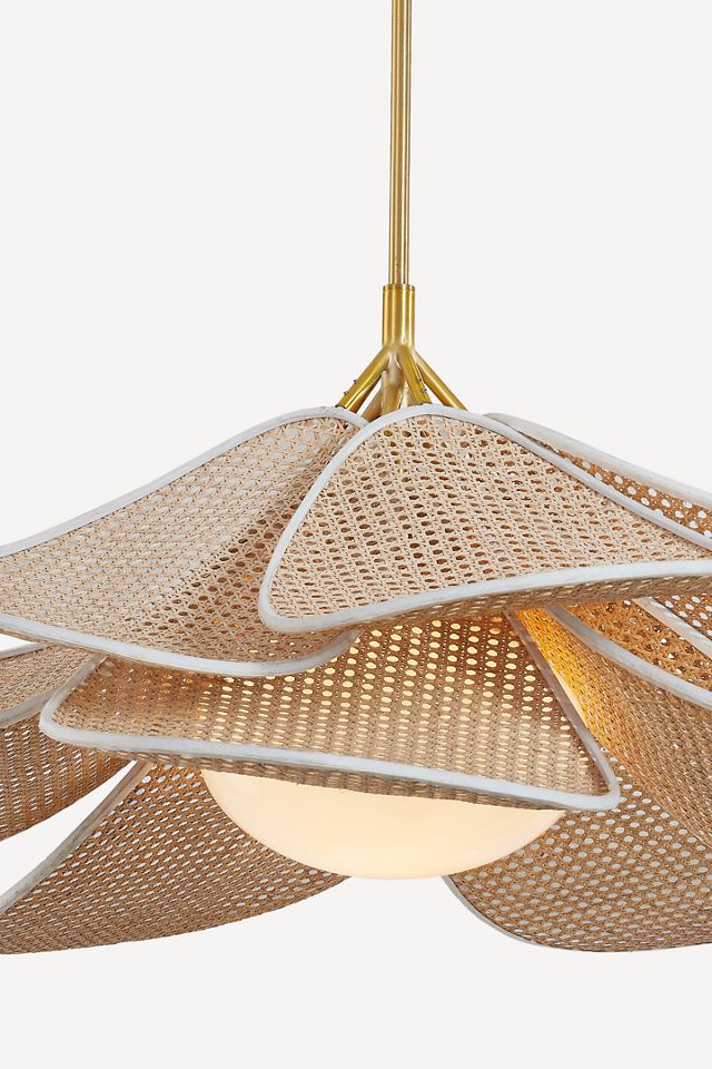 Florina One-Light Aged Brass Pendant with Opal Glass | AnthroHome