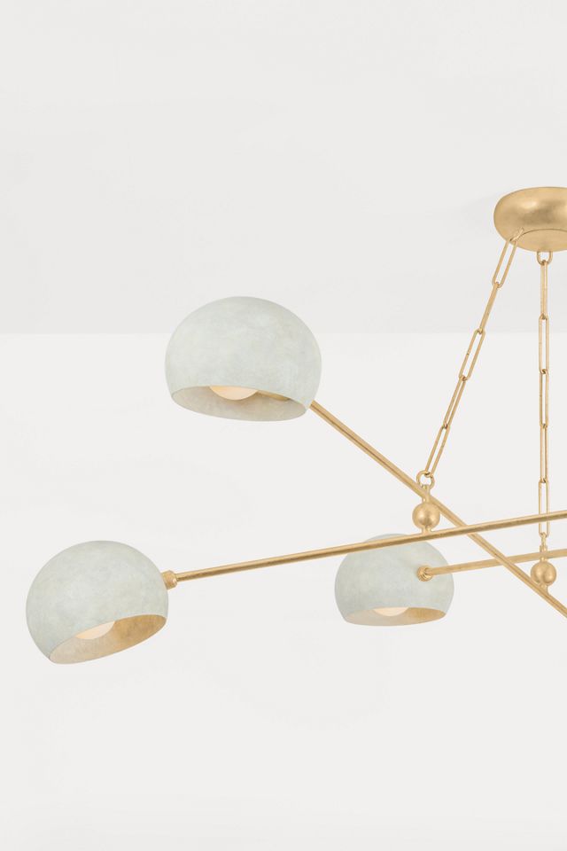 Turner 6-Light Vintage Gold Leaf Chandelier #1
