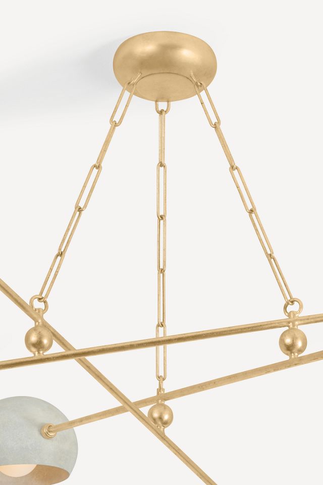 Turner 6-Light Vintage Gold Leaf Chandelier #2