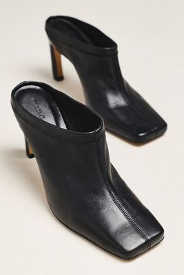 Maeve Square-Toe Mule Heels