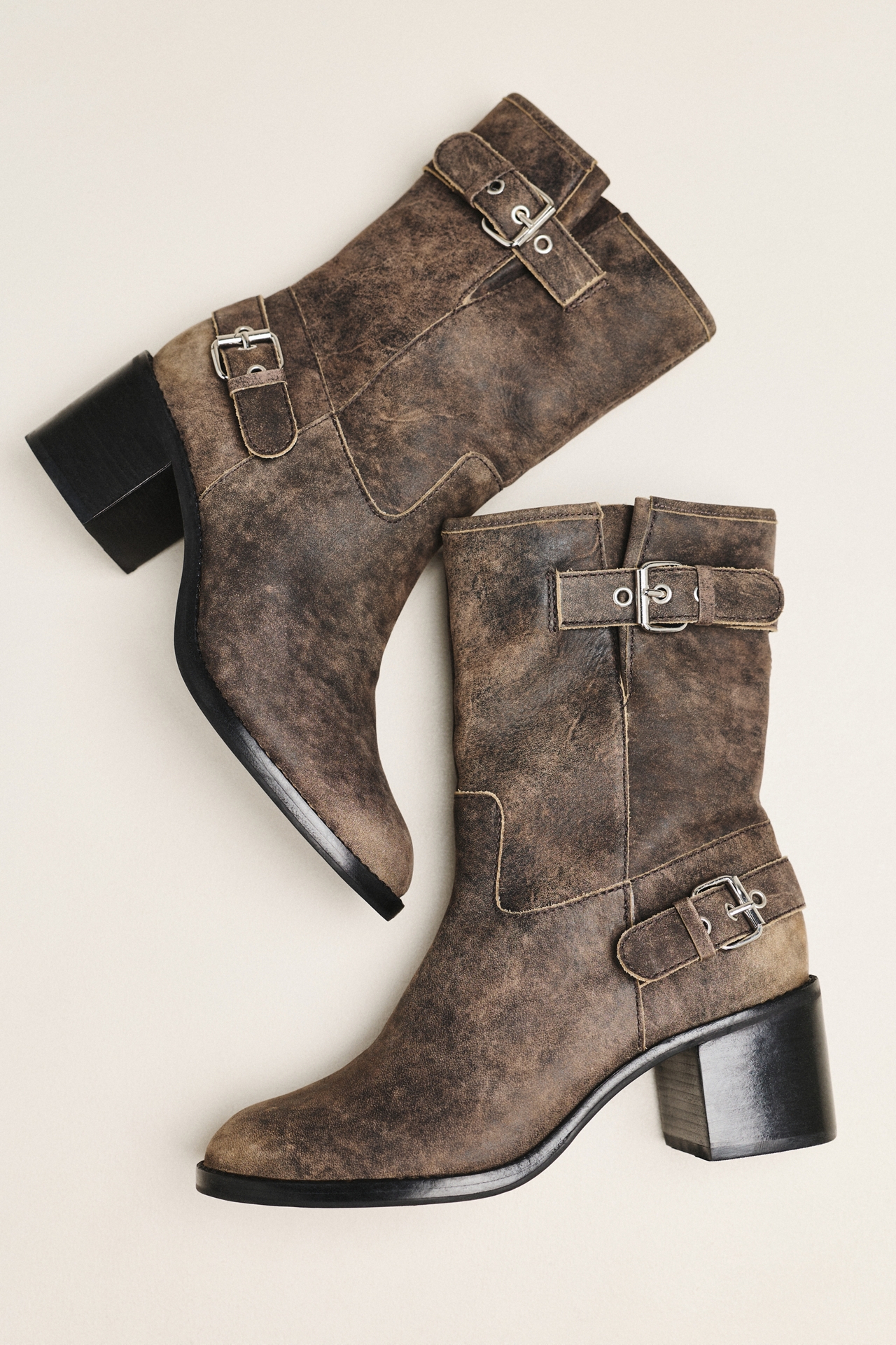 By Anthropologie Moto Mid-Calf Boots