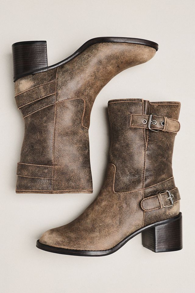 By Anthropologie Moto Mid-Calf Boots #1