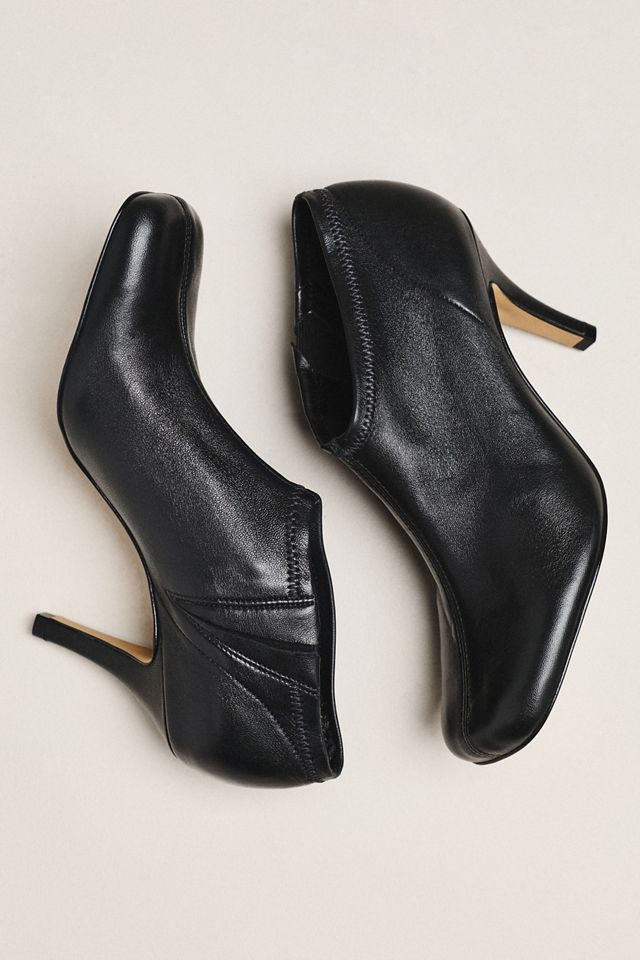 Maeve Square-Toe Leather Booties #1