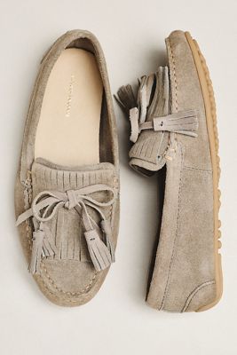 By Anthropologie Tassel Suede Moccasins