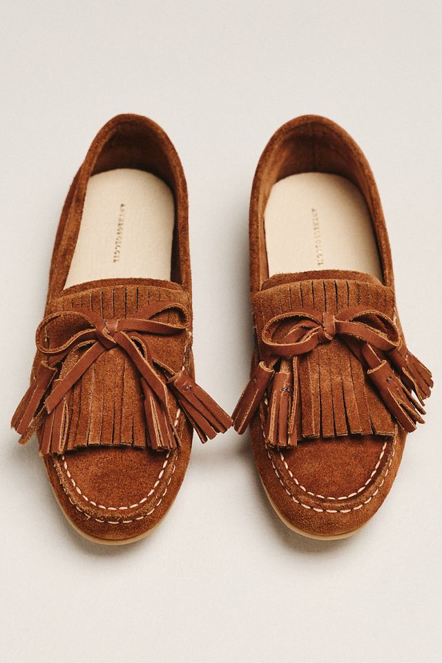 By Anthropologie Tassel Suede Moccasins #1