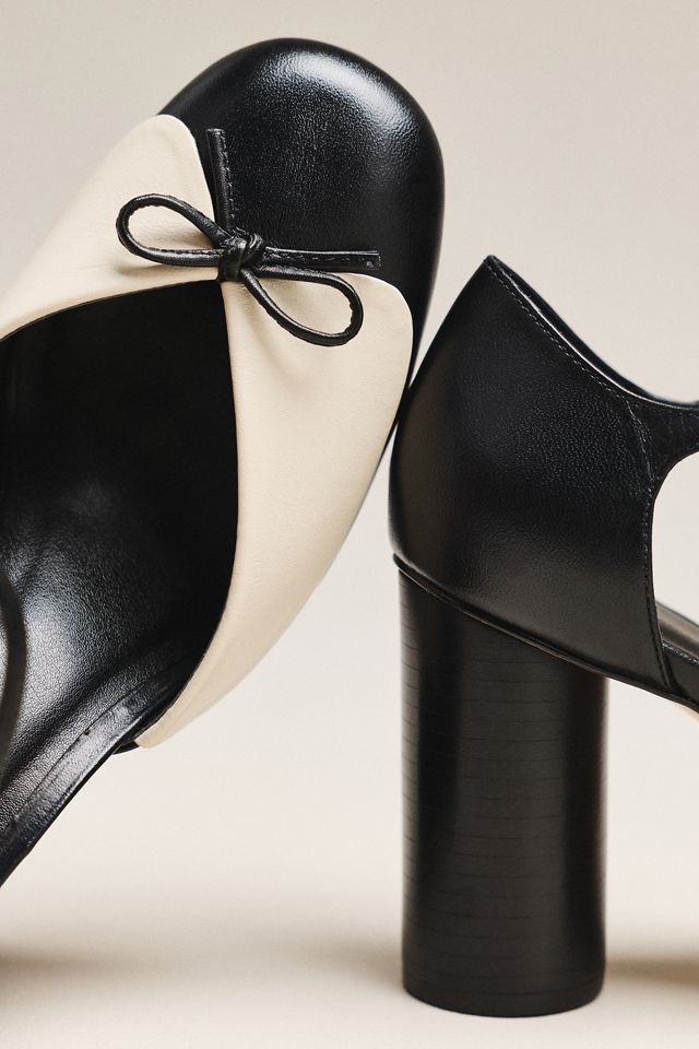 Maeve Leather Collar Ankle-Strap Heels #2