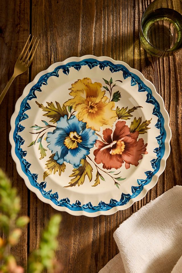 Autumnal Floral Stoneware Dinner Plate #1