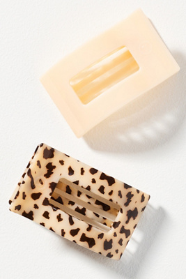 Teleties Flat Rectangle Hair Claw Clips, Set Of 2 In Multi
