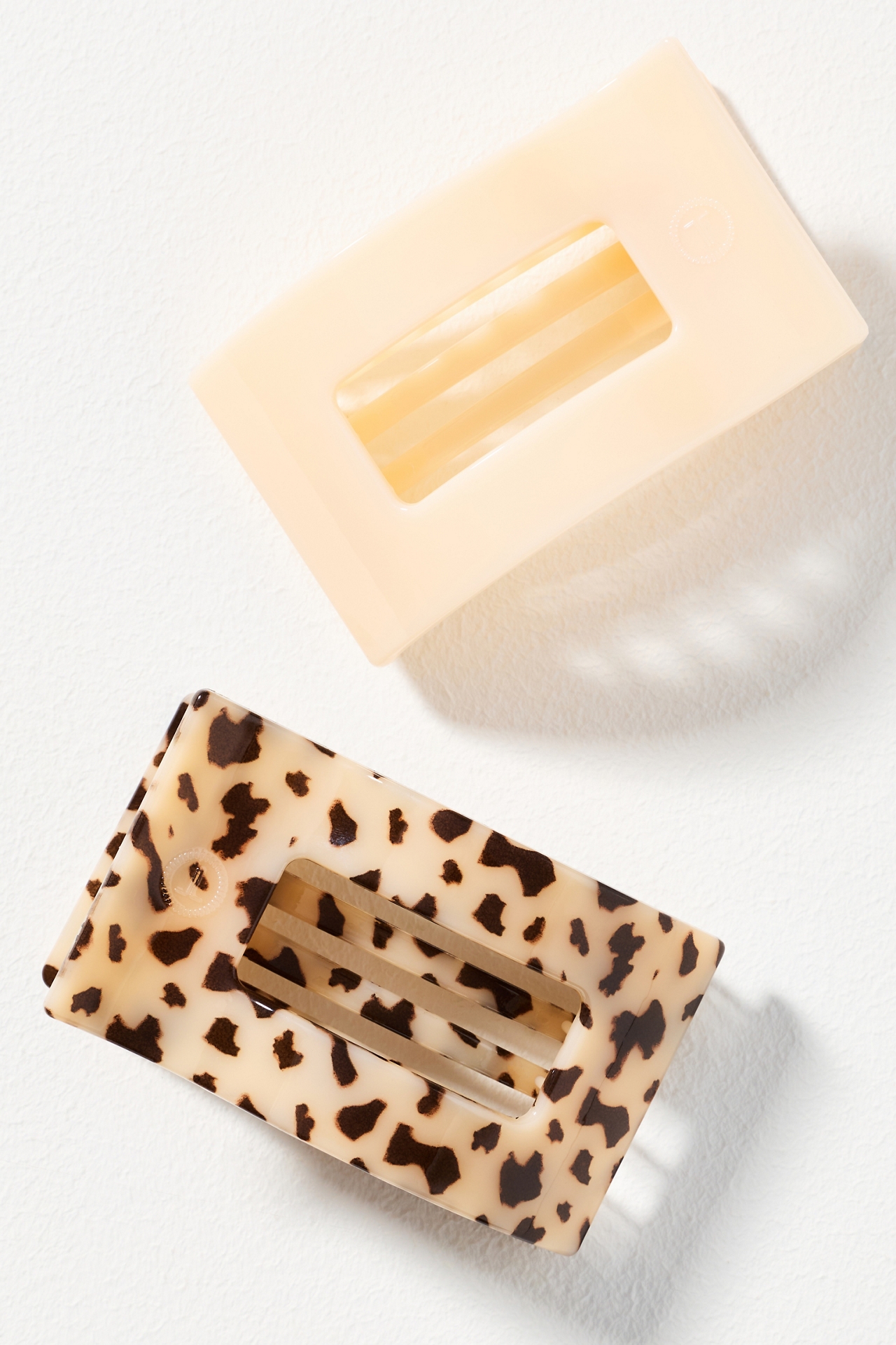 TELETIES Flat Rectangle Hair Claw Clips, Set of 2