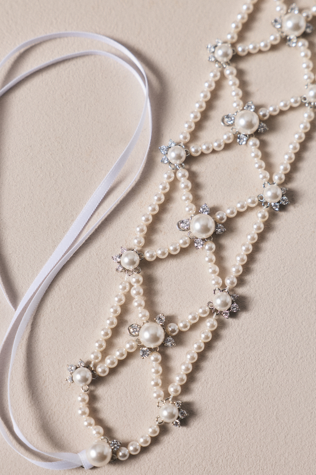 Nadri Pearl Lattice Hair Garland