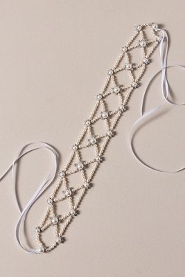 Nadri Pearl Lattice Hair Garland