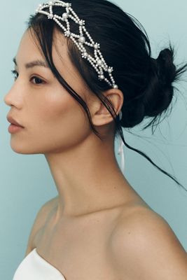 Nadri Pearl Lattice Hair Garland