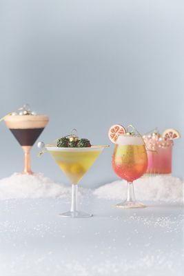 Jeweled Cocktail Glass Ornaments
