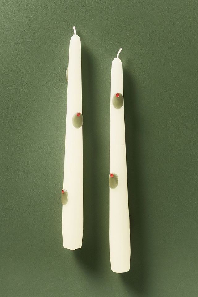 Bougies effilées à perles pressées des fêtes, ensemble de 2 #2