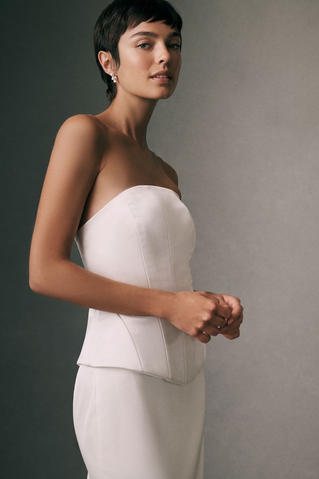 BHLDN Strapless Maxi Twofer Corset Dress #3