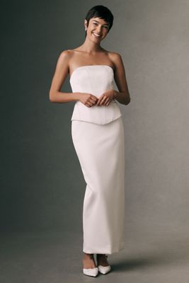 BHLDN Strapless Maxi Twofer Corset Dress
