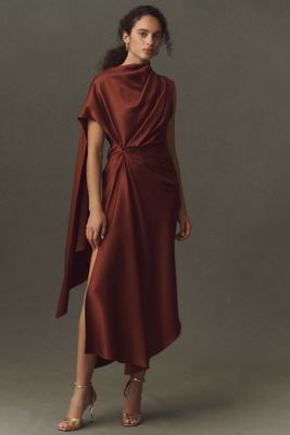 De La Vali Lunessa Satin Midi Dress