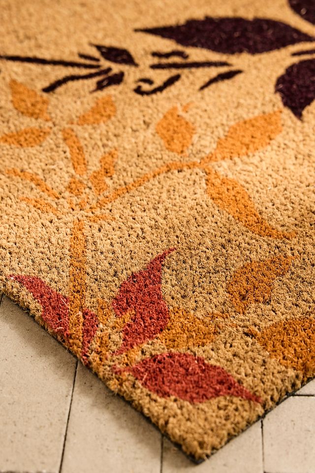 Fall Floral Coir Doormat #1