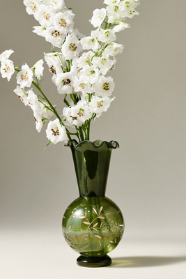 Aubrey Glass Etched Vase | AnthroHome