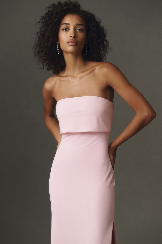 BHLDN Strapless Crepe Maxi Dress #2