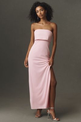 BHLDN Strapless Crepe Maxi Dress
