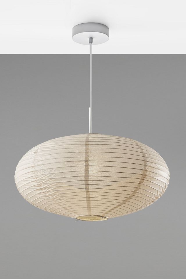 Alana Large Rice Paper Dumpling Oval Pendant #1