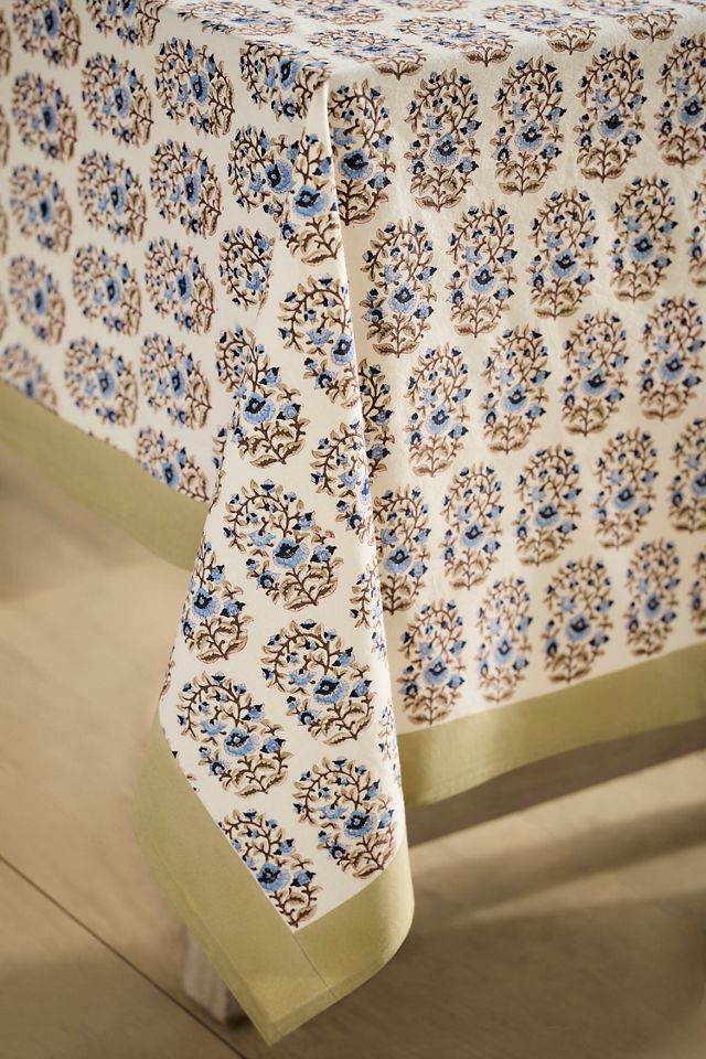 Terrain Mallika Cotton Tablecloth, Blue #1