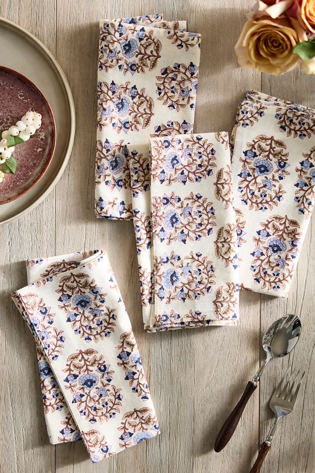 Terrain Mallika Cotton Napkins, Set of 4 Blue #1