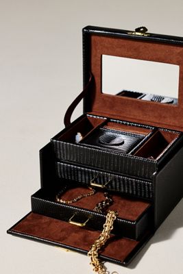 Wolf 1834 Zoe Velvet Floral Embroidered Jewelry Box | AnthroHome