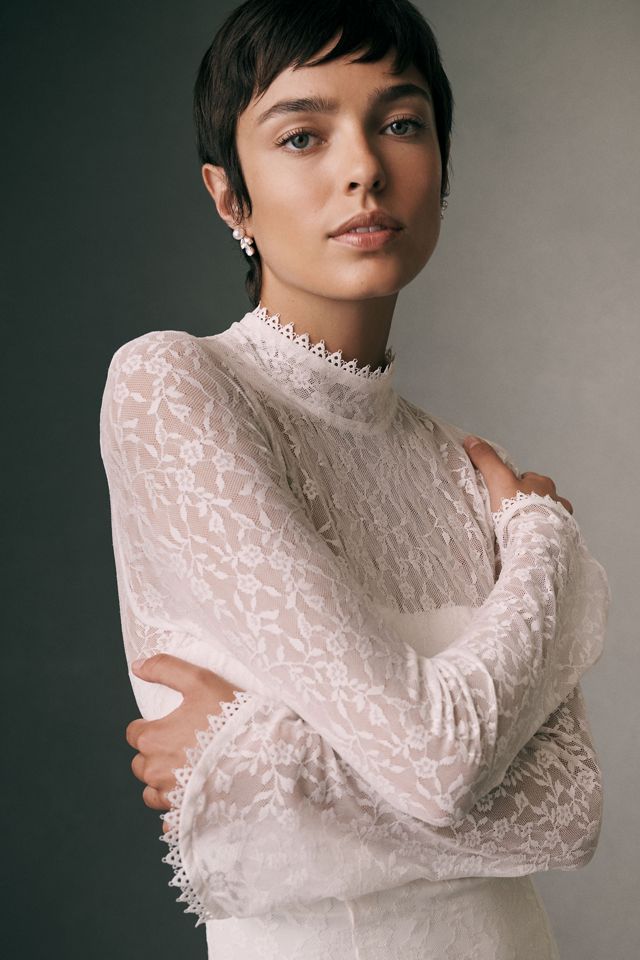 BHLDN Long-Sleeve Lace Maxi Dress #3