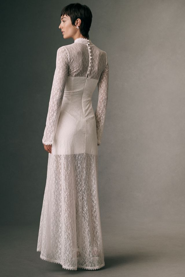 BHLDN Long-Sleeve Lace Maxi Dress #4