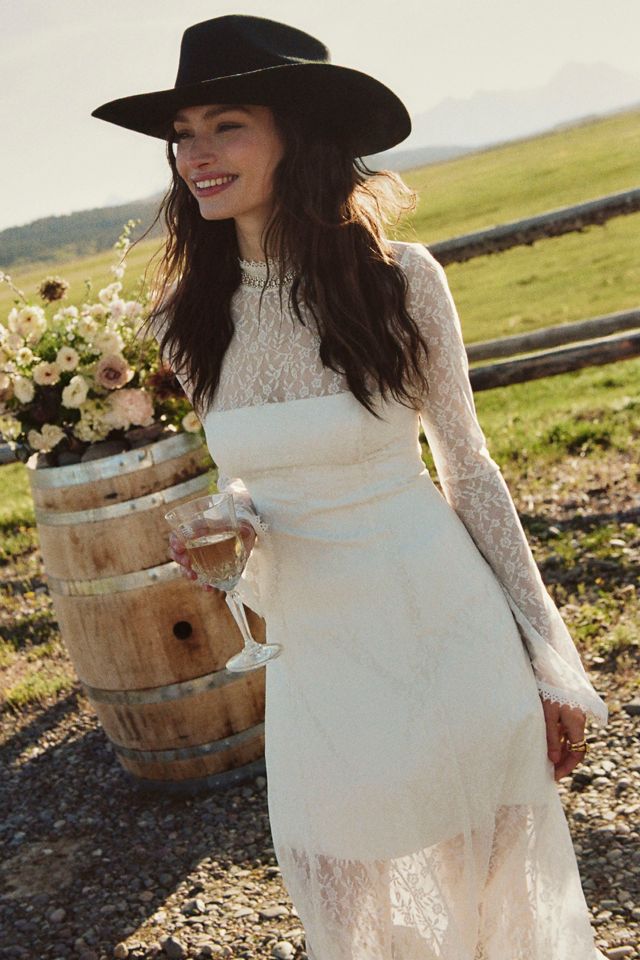 BHLDN Long-Sleeve Lace Maxi Dress #1