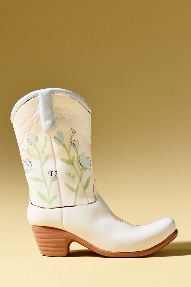 Ruby Clay Cowboy Boot Vase #1