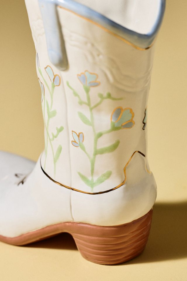 Ruby Clay Cowboy Boot Vase #2