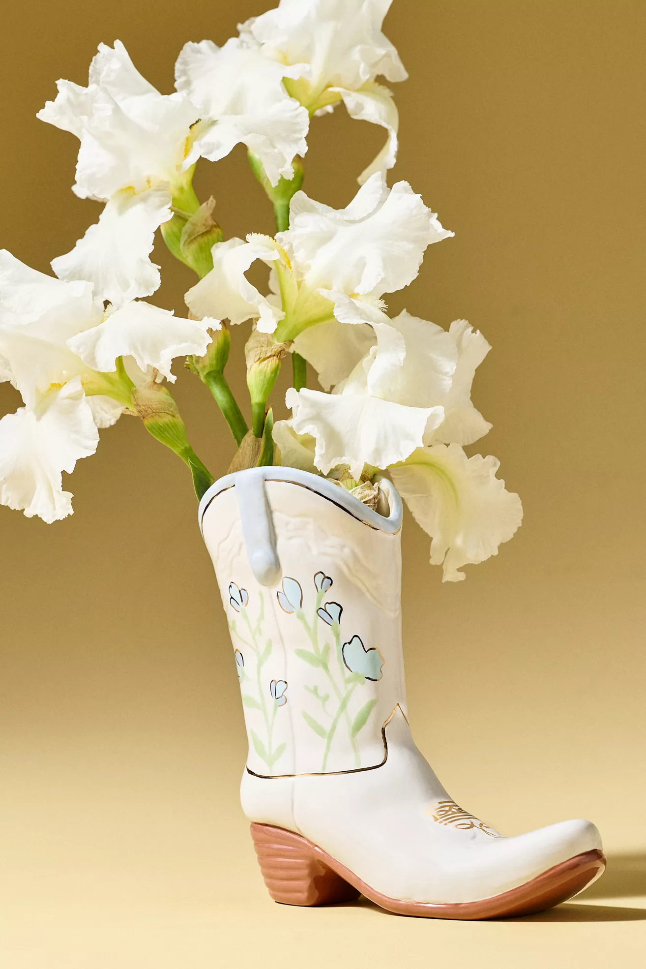 Ruby Clay Cowboy Boot Vase
