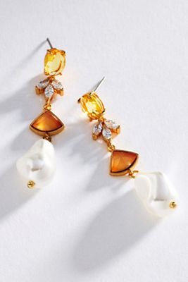 By Anthropologie Mixed Pearl Stone Earrings