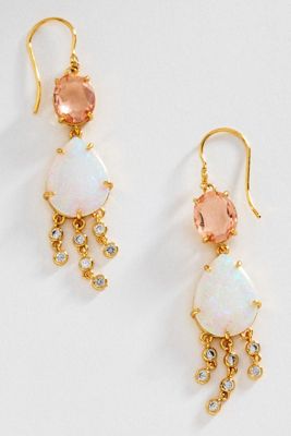 Stone Fringe Drop Earrings